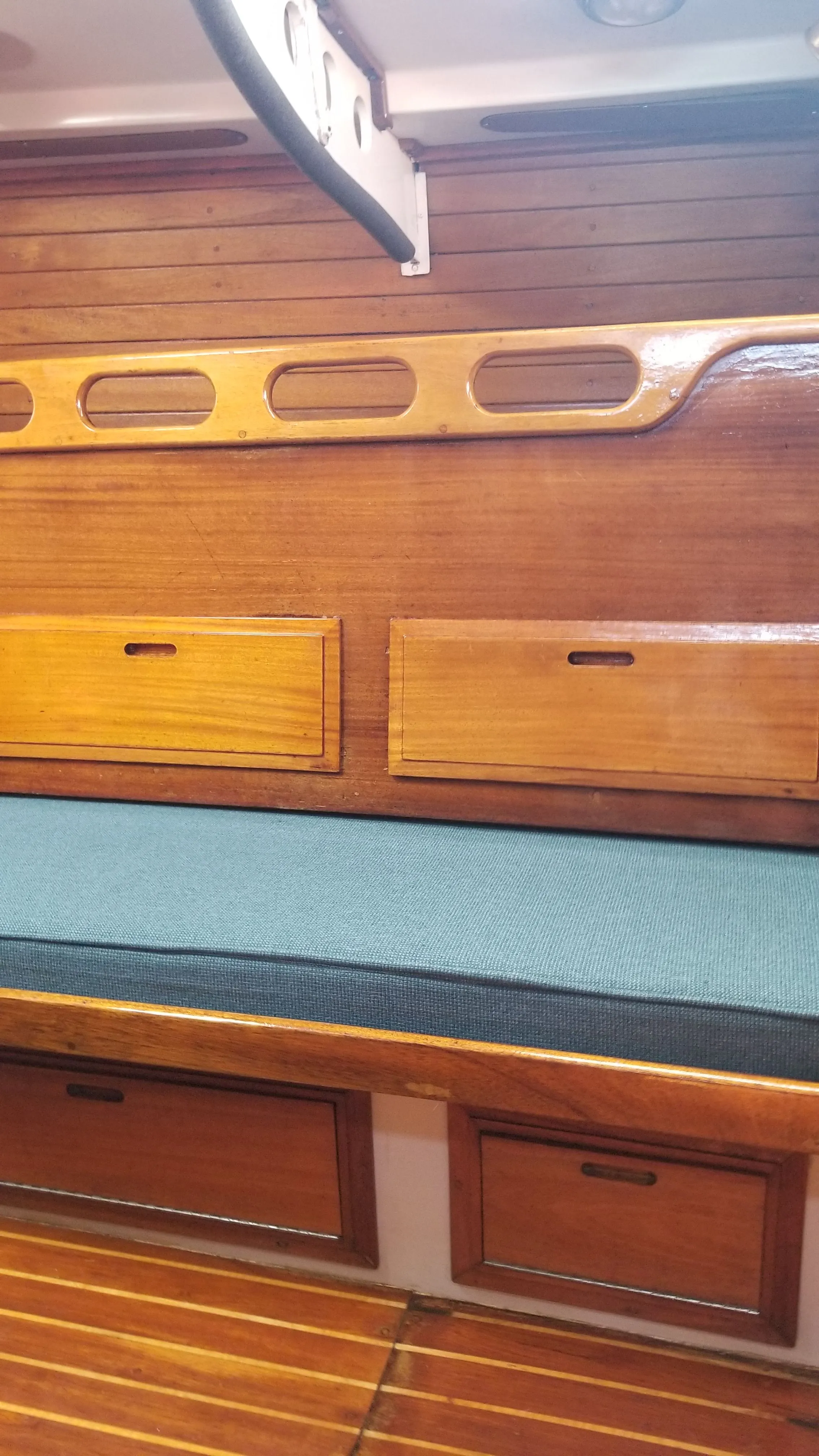Main cabin looking across the saloon between settees