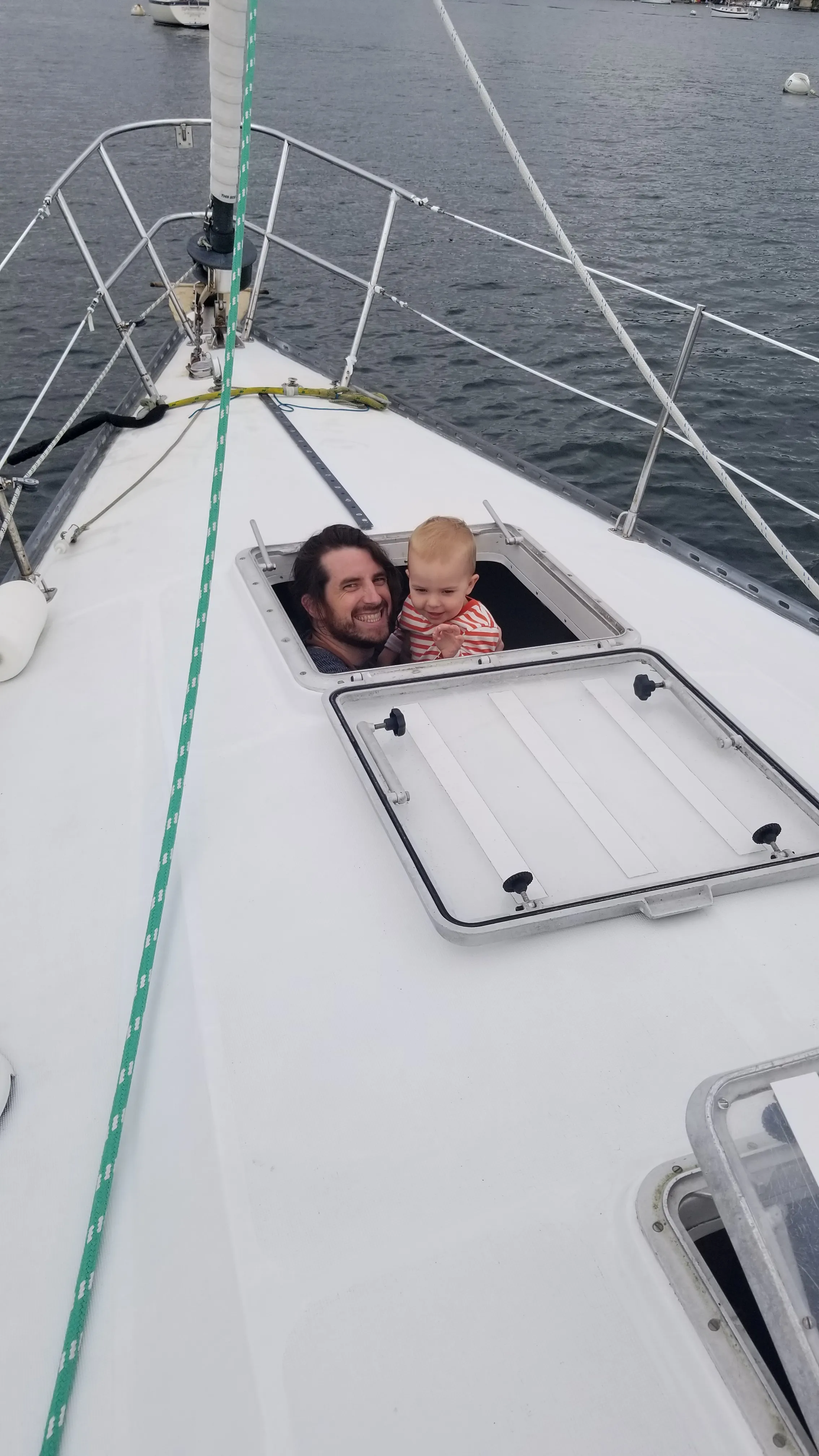 Ericson 37 sailing in Massachusetts waters, rail down on a reach